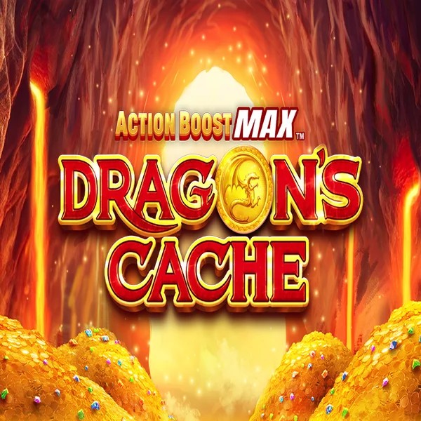 Action Boost Max Dragon's Cache slot icon by SpinPlay Games, available at Spinju Casino